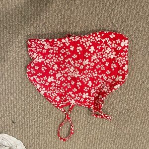 Red and white american eagle flower swimsuit top